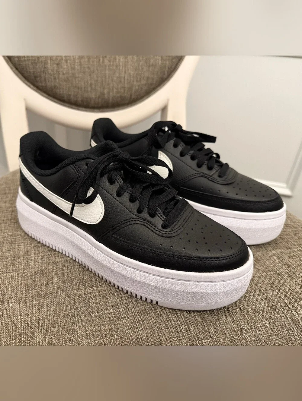 Nike Court Vision LTR Black And White Sneakers 8.5